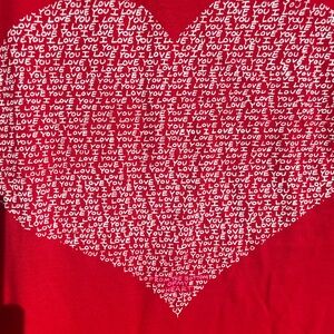 Vintage single stitch brand new I love you heart shaped made in usa tee shirt